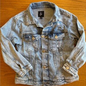 Kids Art Class Denim Distressed Light Blue Jacket, size 6/6X
